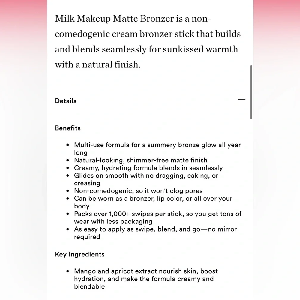 Milk ‘Dazed’ Matte Bronzer Stick